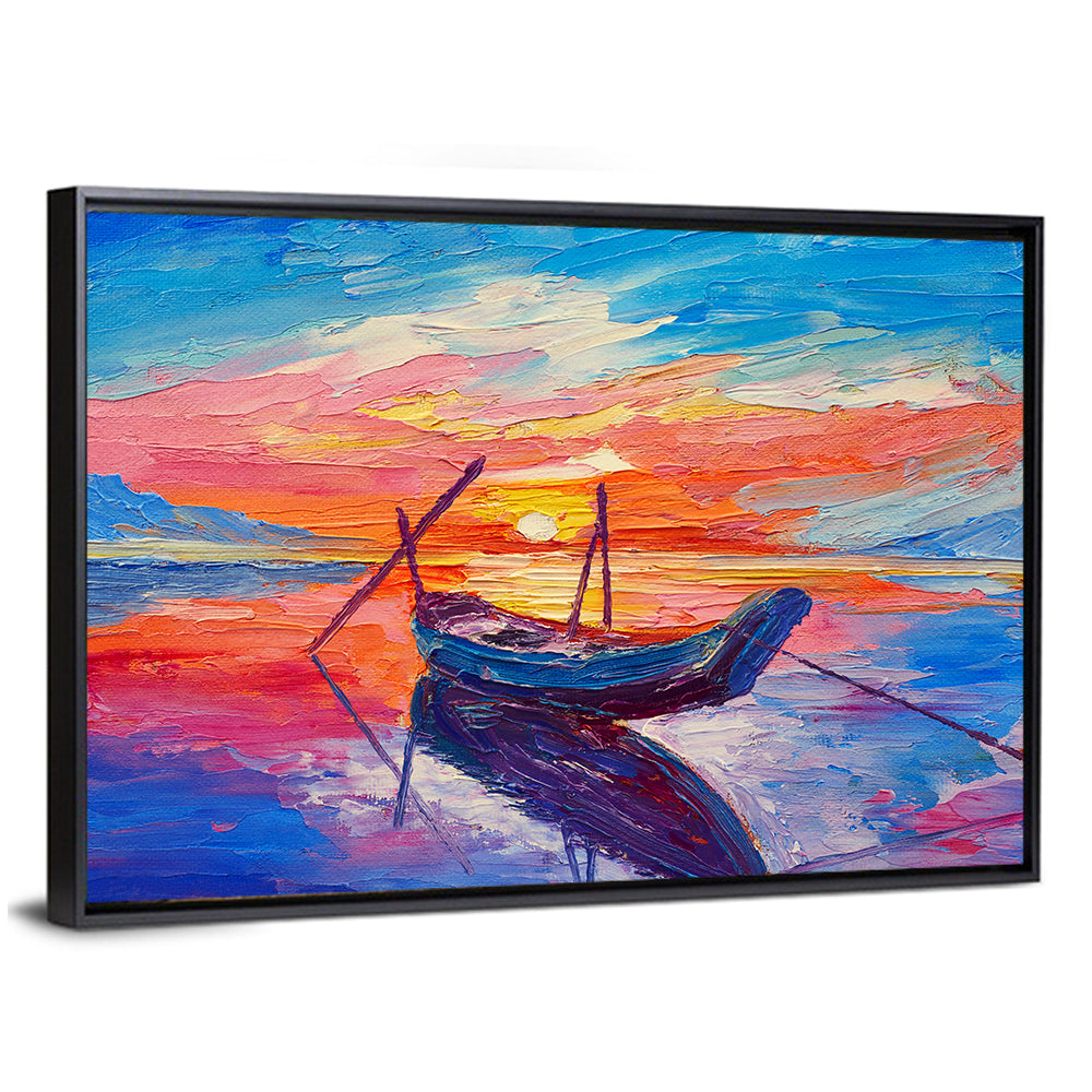 Fishing Boats at Sunset Wall Art