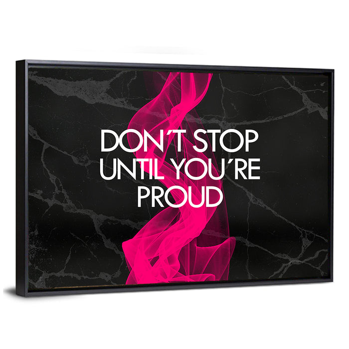 Fitness Quote on Black Marble Wall Art as a framed canvas