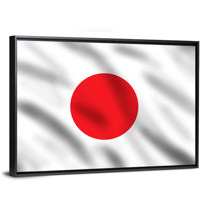 Japanese Flag Circle Study Wall Art as a framed canvas
