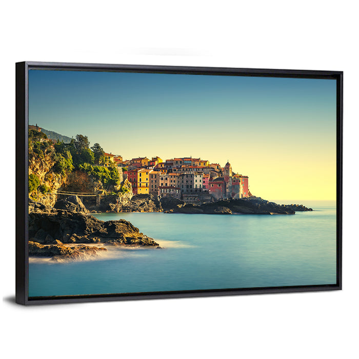 Manarola Cliffside, Cinque Terre Wall Art as a framed canvas