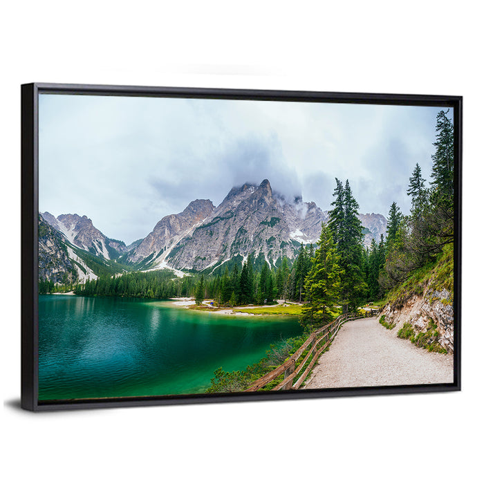Lago Di Braies, Dolomites Wall Art as a framed canvas