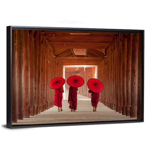 Novice Monk Walking Together Wall Art