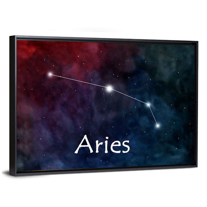 Aries Constellation Nebula Wall Art as a framed canvas