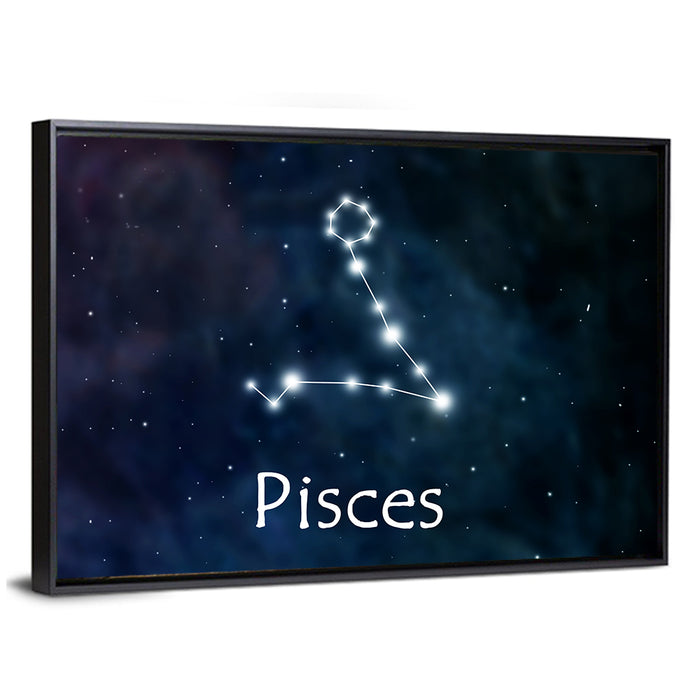 Pisces Constellation Wall Art as a framed canvas