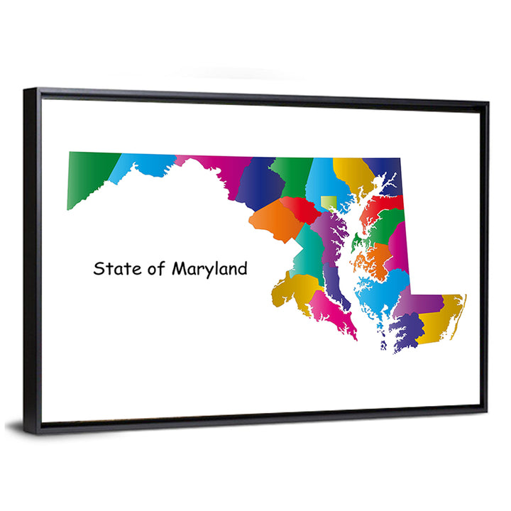 Maryland County Map Wall Art