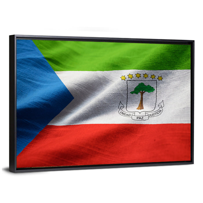 Equatorial Guinea Flag Wall Art as a framed canvas