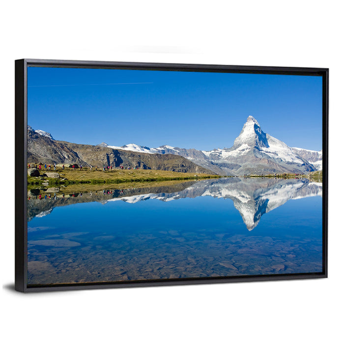 Matterhorn Lake Reflection Wall Art as a framed canvas