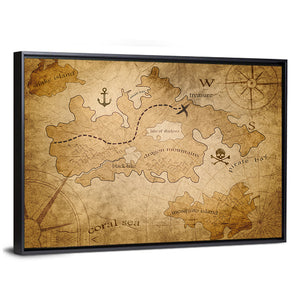 Pirate Treasure Map Wall Art