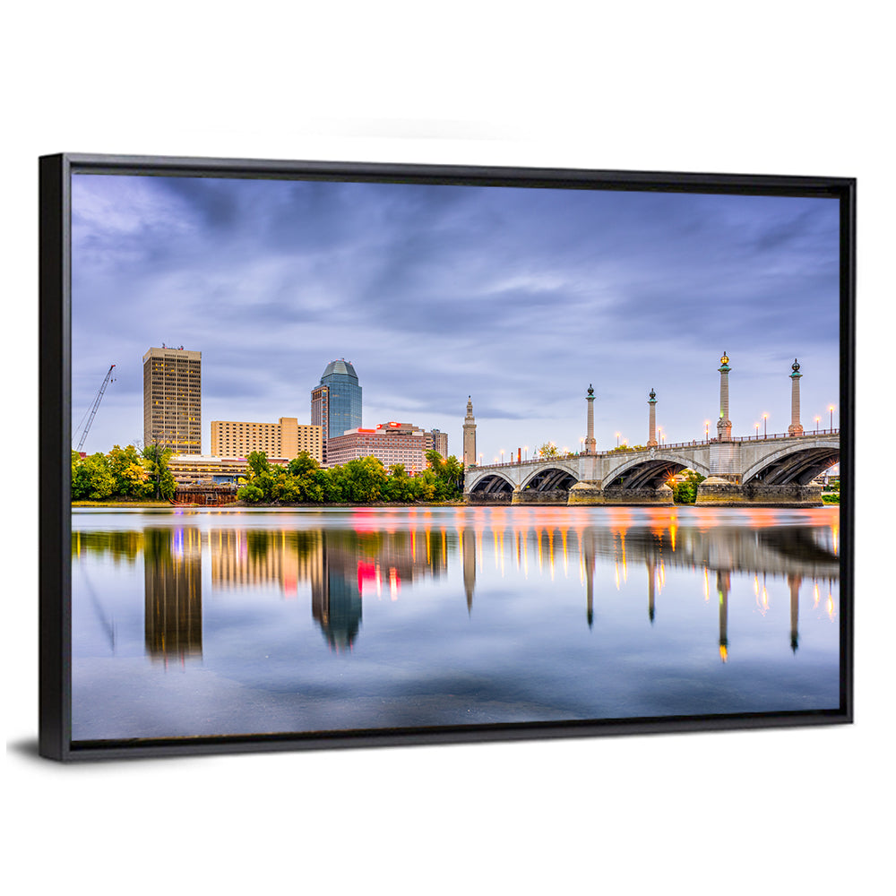 Springfield Skyline with Memorial Bridge Wall Art