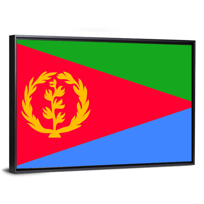 Eritrean National Flag Wall Art as a framed canvas