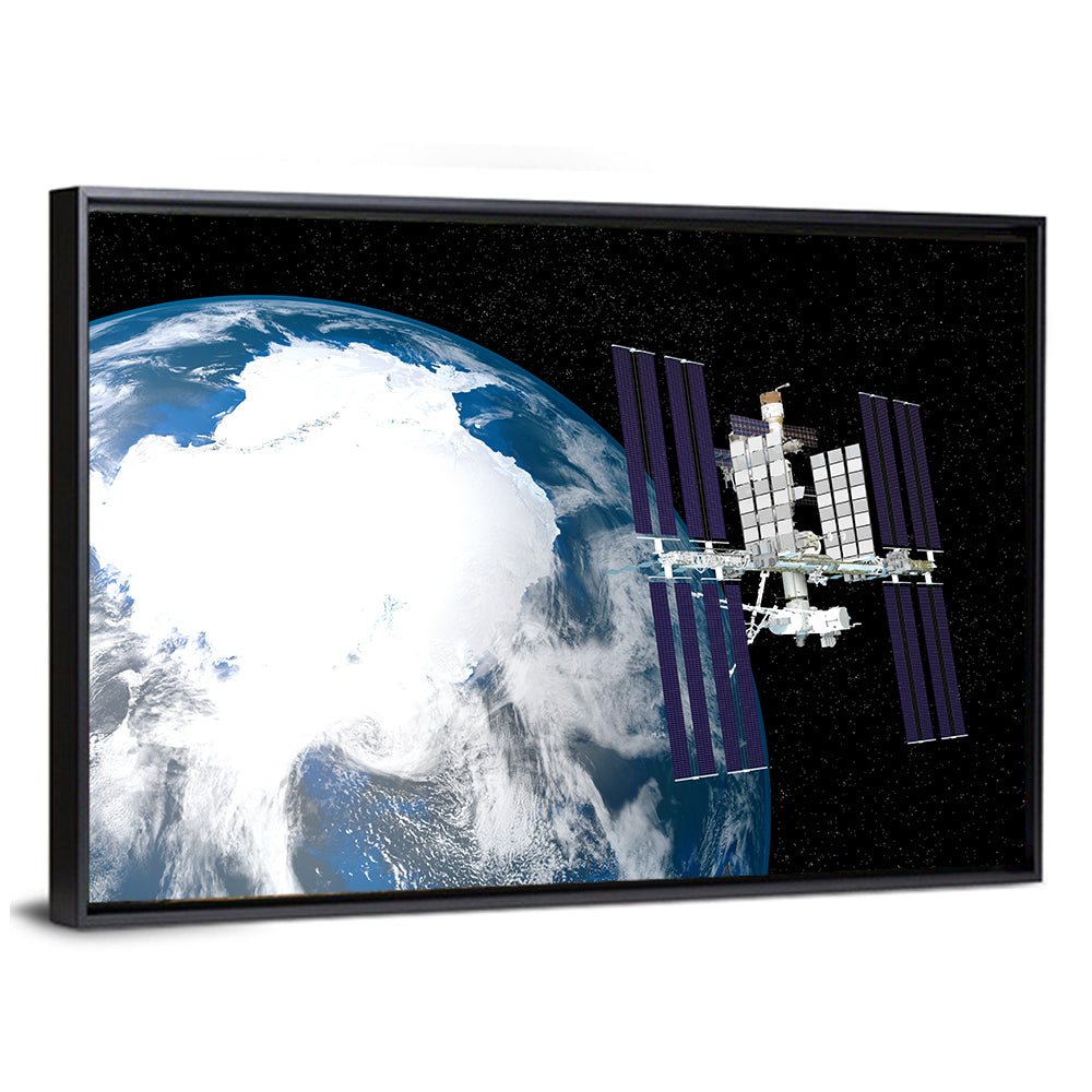 Iss Over Antarctica Wall Art