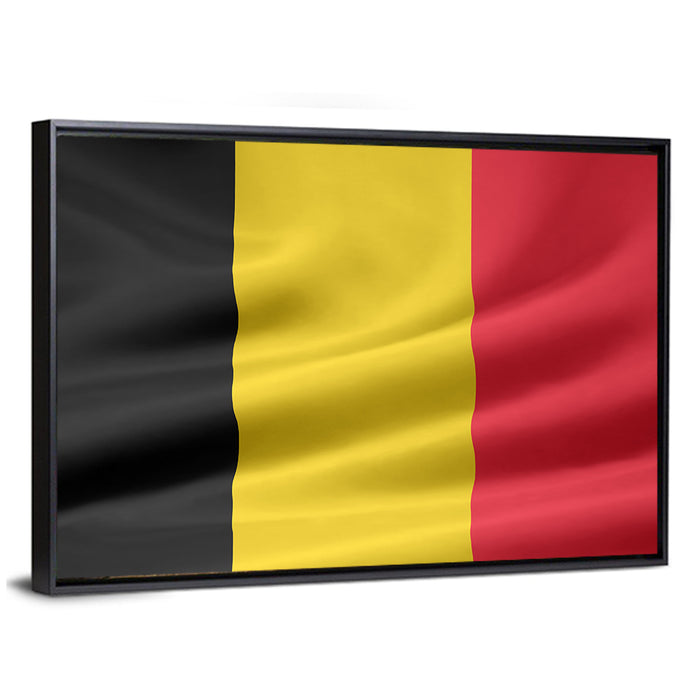 Waving Belgian Flag Wall Art as a framed canvas