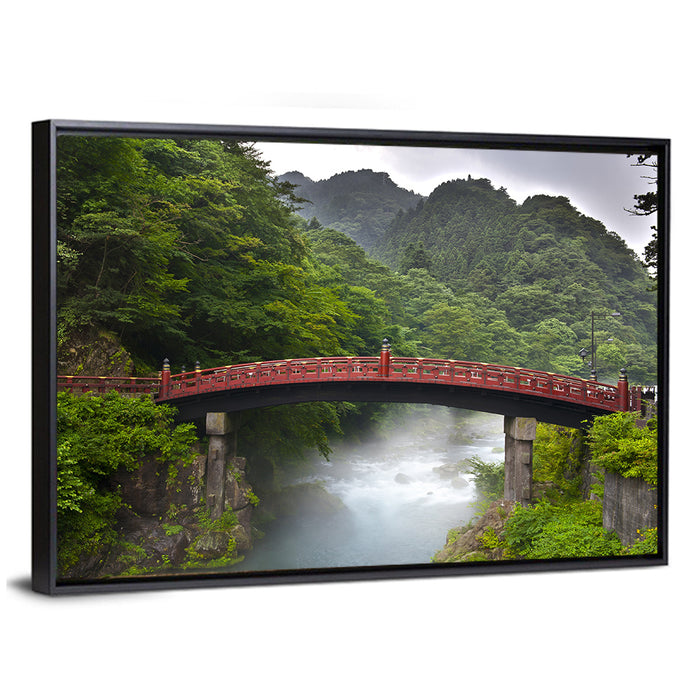 Red Shinkyo Bridge, Nikko Wall Art as a framed canvas
