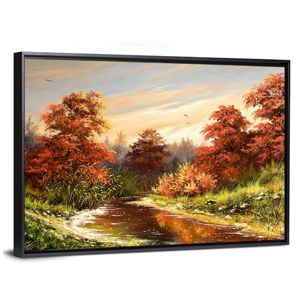Winding Autumn River Wall Art