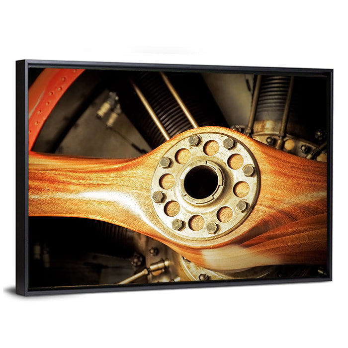 Vintage Wooden Propeller Wall Art as a framed canvas