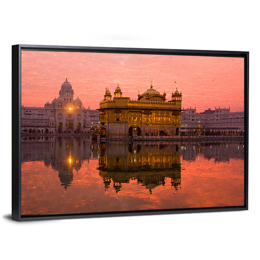 Sunset At Golden Temple In Amritsar Wall Art