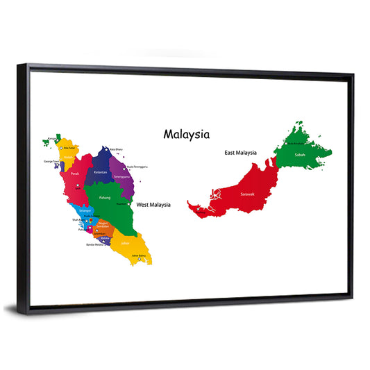 Malaysia Map Wall Art