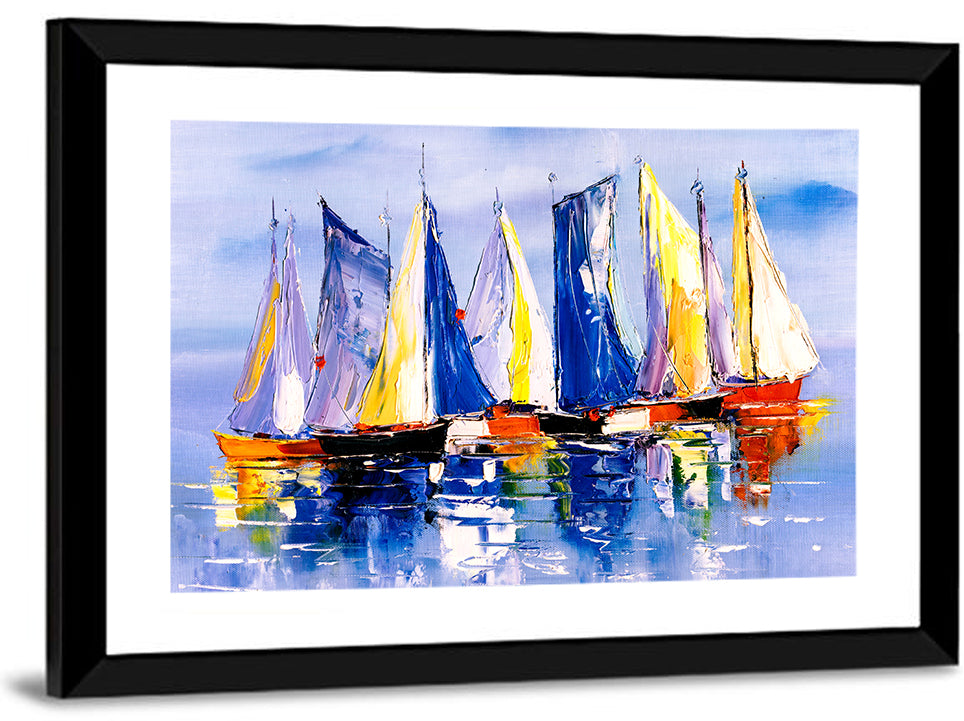 Scenic Sailboats at Sea Wall Art