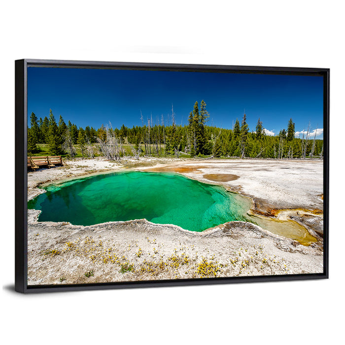 Abyss Pool in Yellowstone Wall Art as a framed canvas
