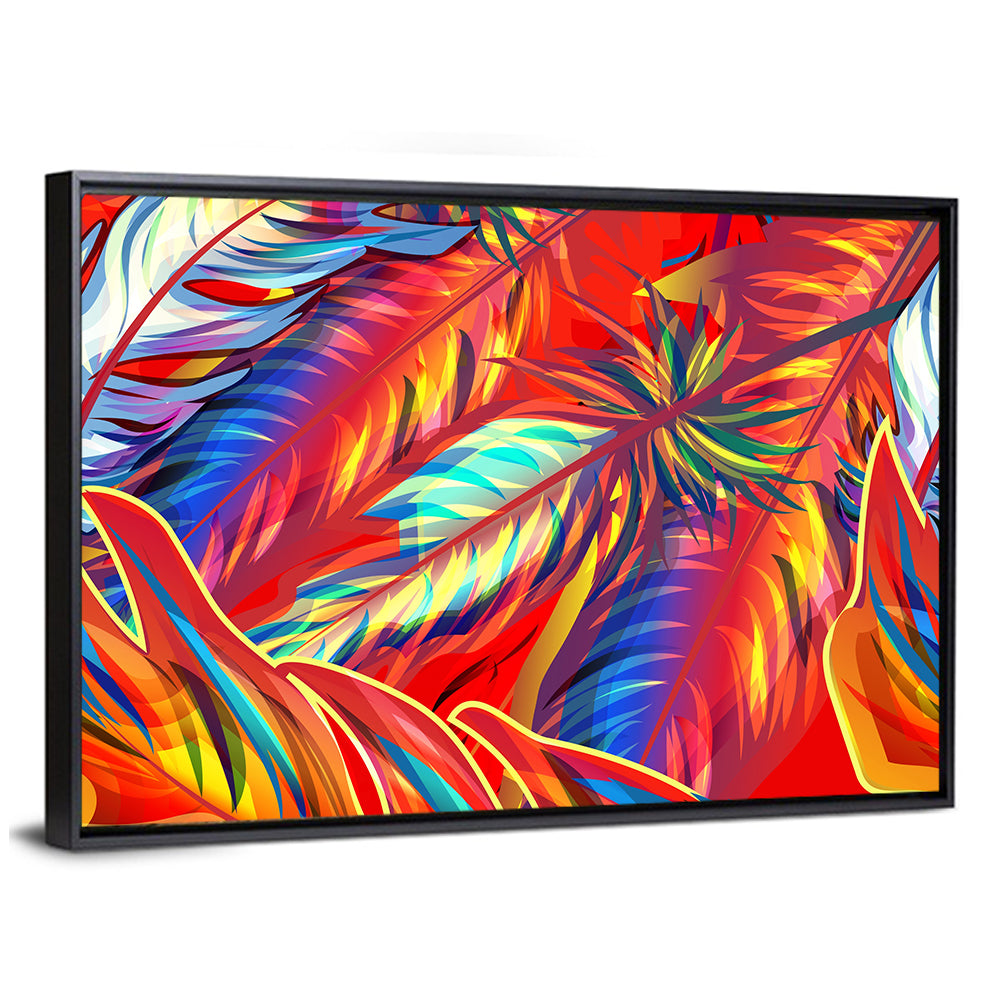 Layered Exotic Feathers Wall Art