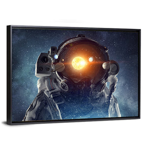 Astronaut In Outer Space Wall Art