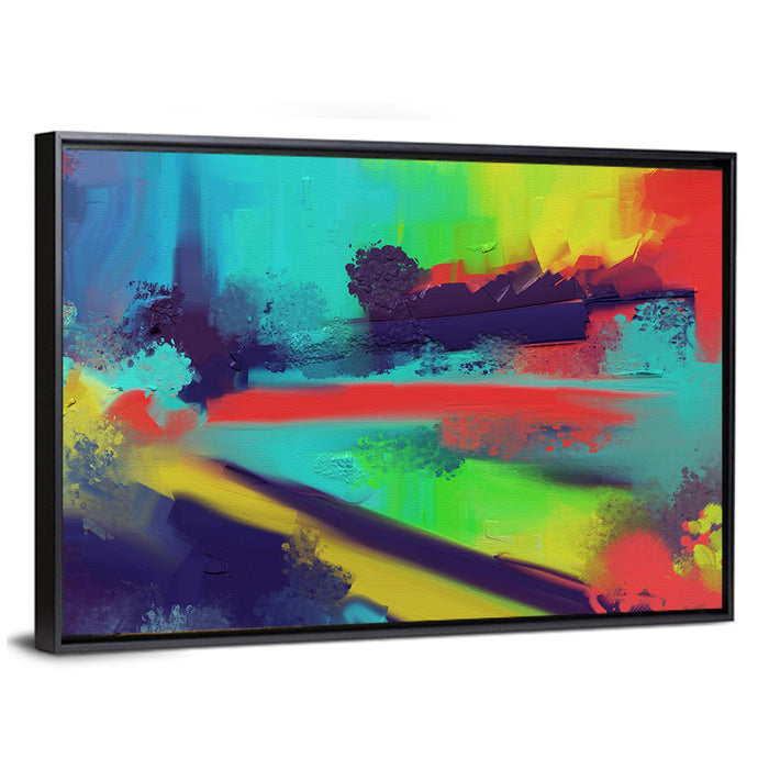 Vibrant Abstract Color Study Wall Art as a framed canvas