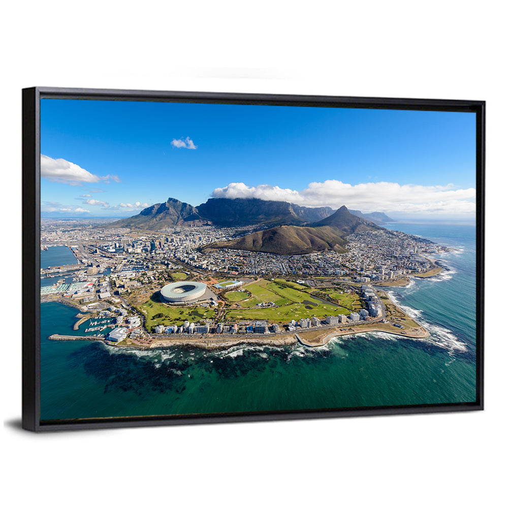 Cape Town Aerial View with Table Mountain Wall Art