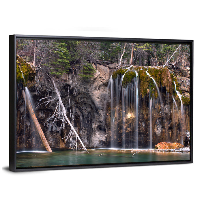 Hanging Lake Colorado Wall Art as a framed canvas