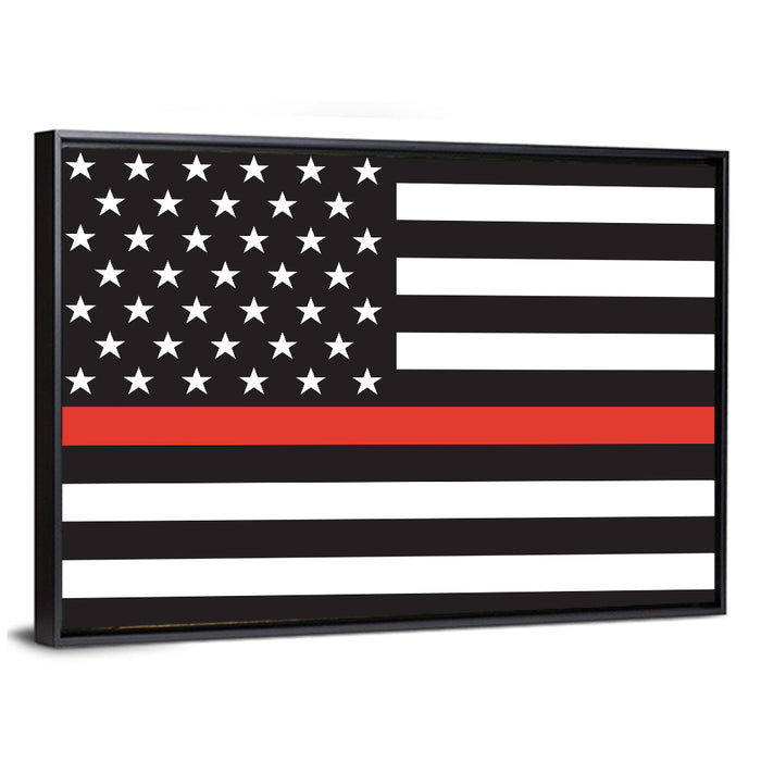 American Flag Minimalist Design Wall Art as a framed canvas