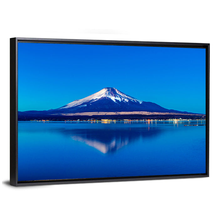 Mount Fuji Reflection Over Lake Yamanaka Wall Art as a framed canvas