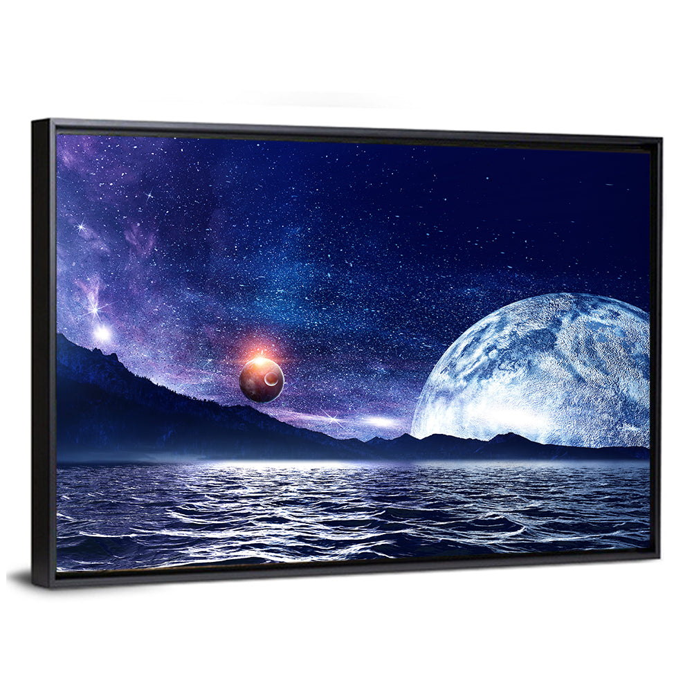 Hidden Moon Over Alien Sea Wall Art