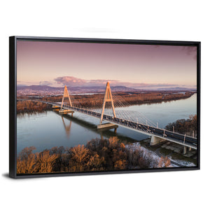 Megyeri Bridge At Dusk Wall Art