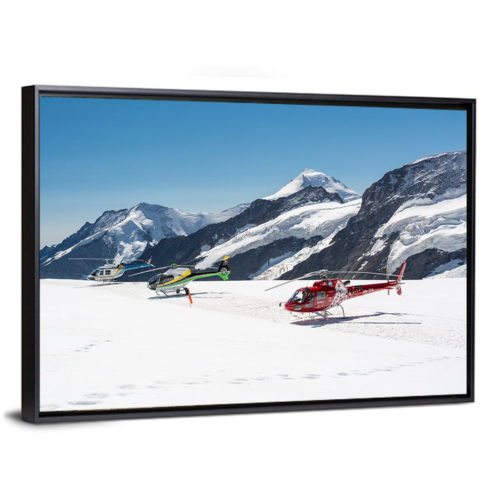 Sightseeing Helicopters on Aletsch Glacier Wall Art