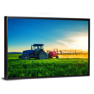 Farming Tractor In Field Wall Art