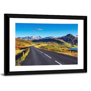 Asphalt Road To Mountains Iceland Wall Art