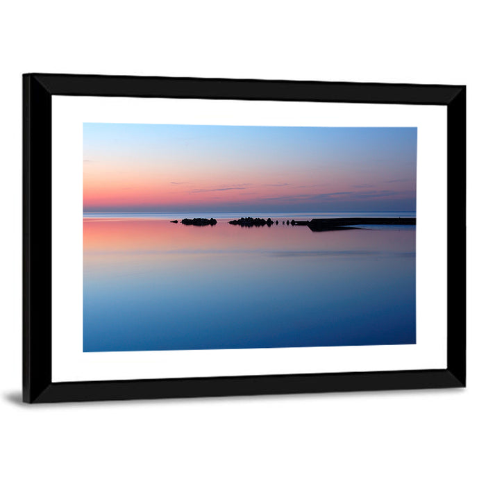 Lake Ontario Sunset Reflection Wall Art as a framed print