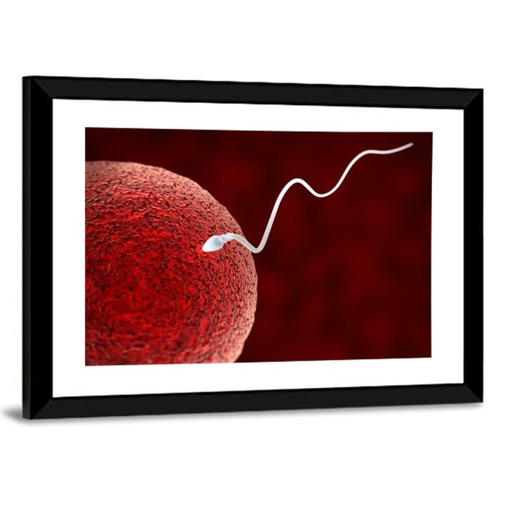 Sperm Approaching Ovum Wall Art