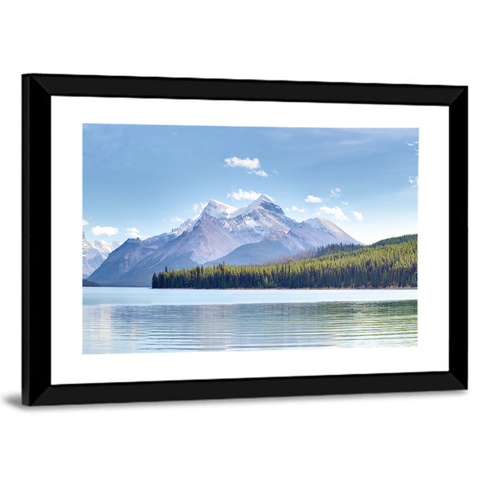 Spirit Island Maligne Lake Wall Art as a framed print