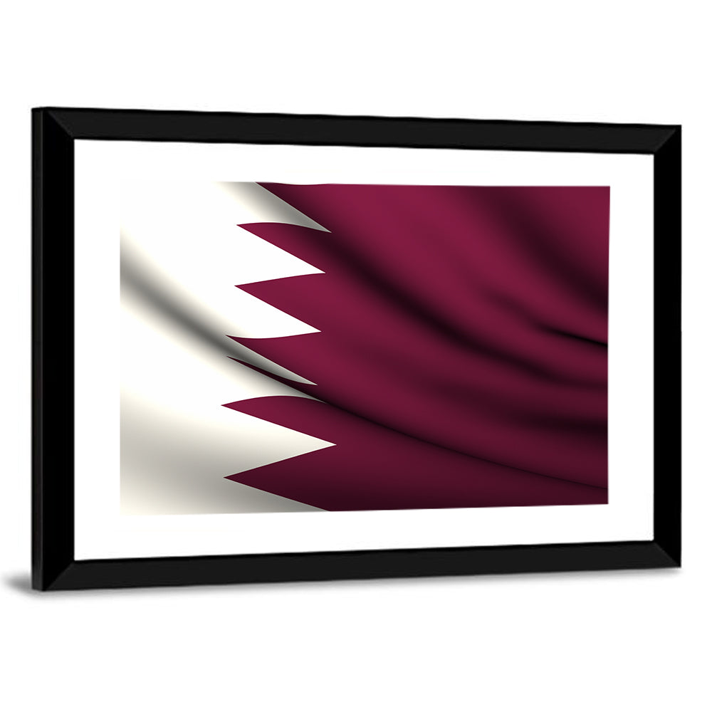 Waving Qatar Flag Wall Art
