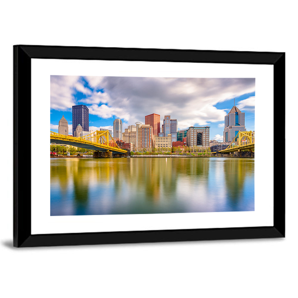 Pittsburgh Skyline with Roberto Clemente Bridge Wall Art
