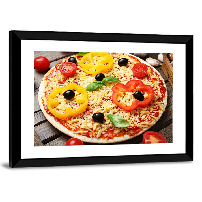 Pizza Ingredients Close-up Wall Art as a framed print
