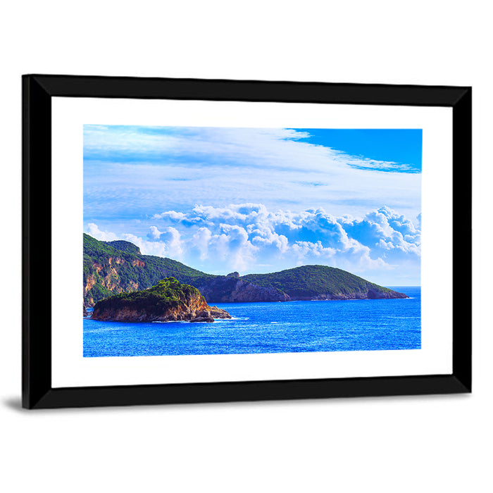 Paleokastrica Coastline, Corfu Wall Art as a framed print