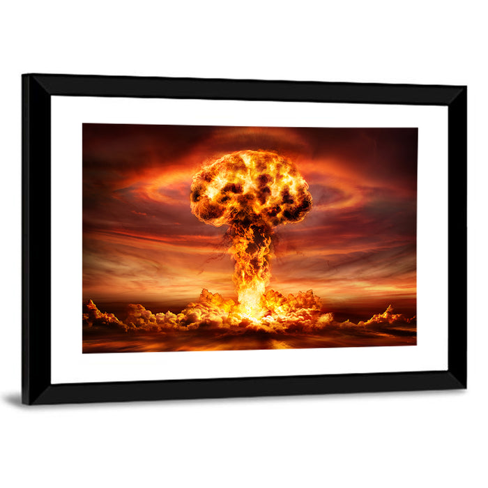 Nuclear Mushroom Cloud Wall Art as a framed print