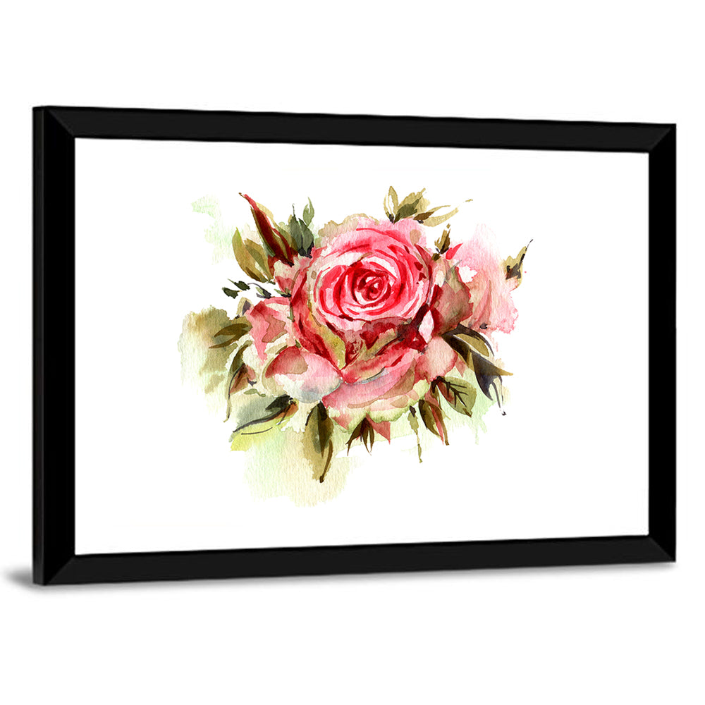 Single Bloom Rose Watercolor Wall Art