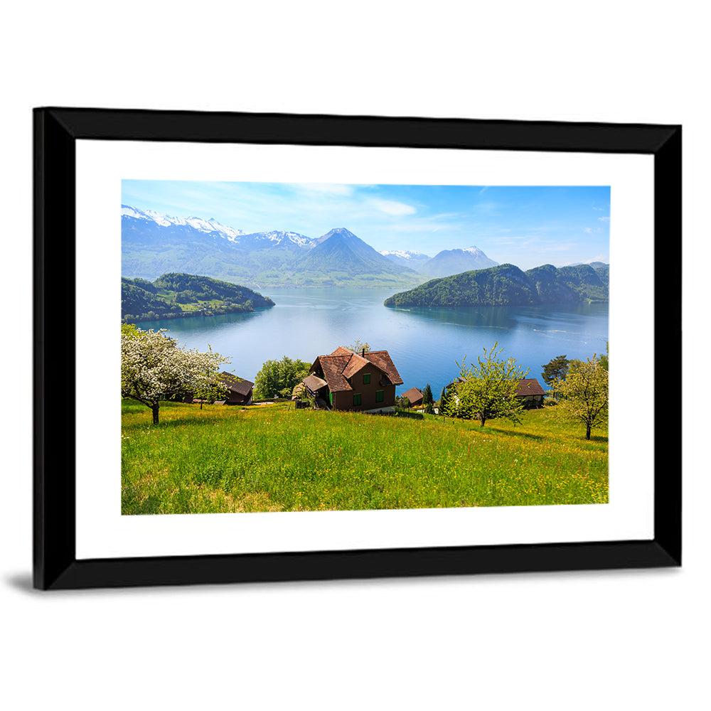 Lake Luzern Meadow View Wall Art