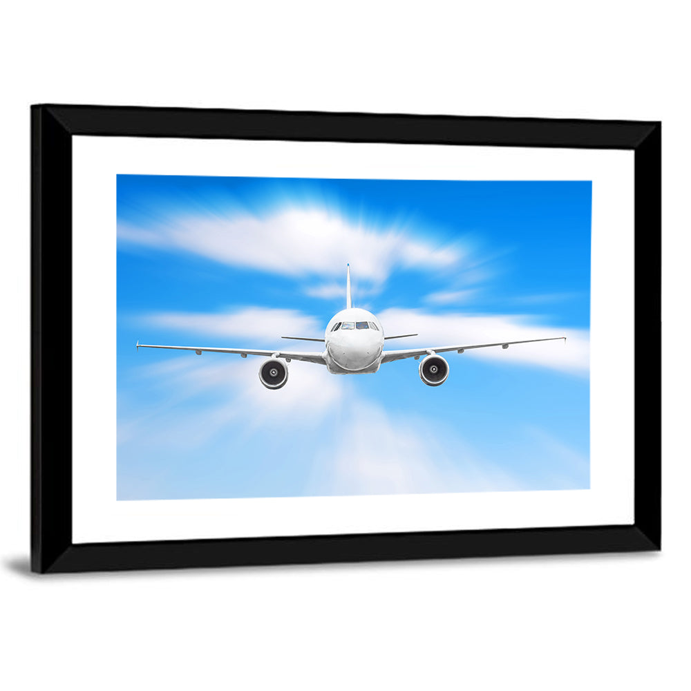 Front View Airliner with Motion Blur Wall Art