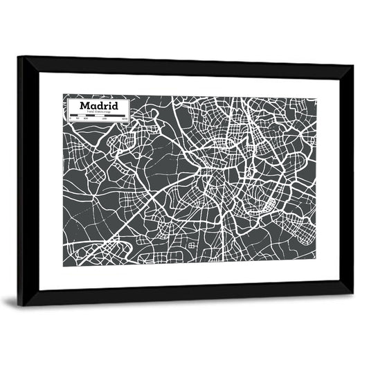 Madrid Map Wall Art