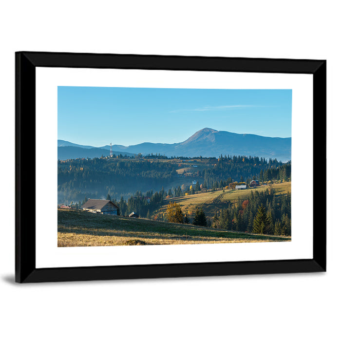 Yablunytsia Village Mountain View Wall Art as a framed print