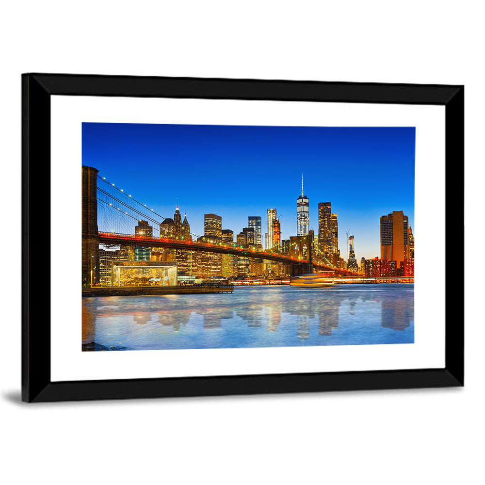 Brooklyn Bridge at Dusk, Lower Manhattan Wall Art