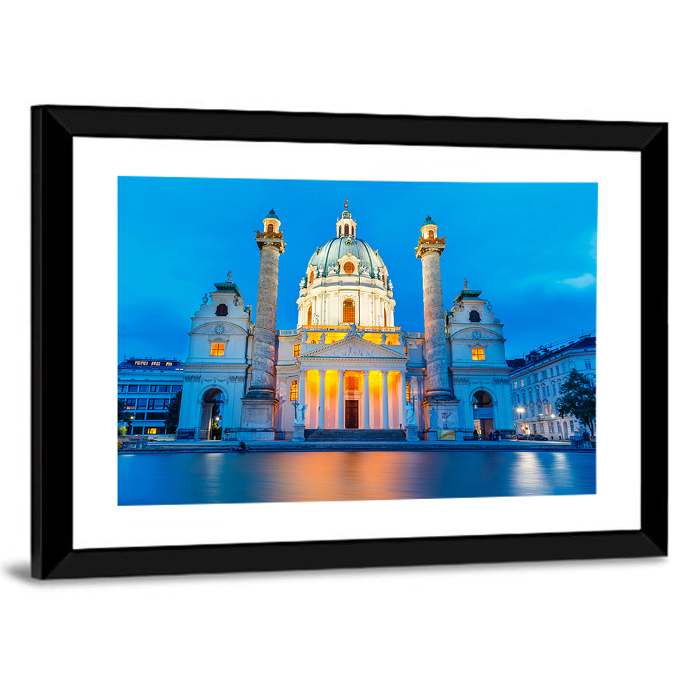 Karlskirche at Dusk Wall Art